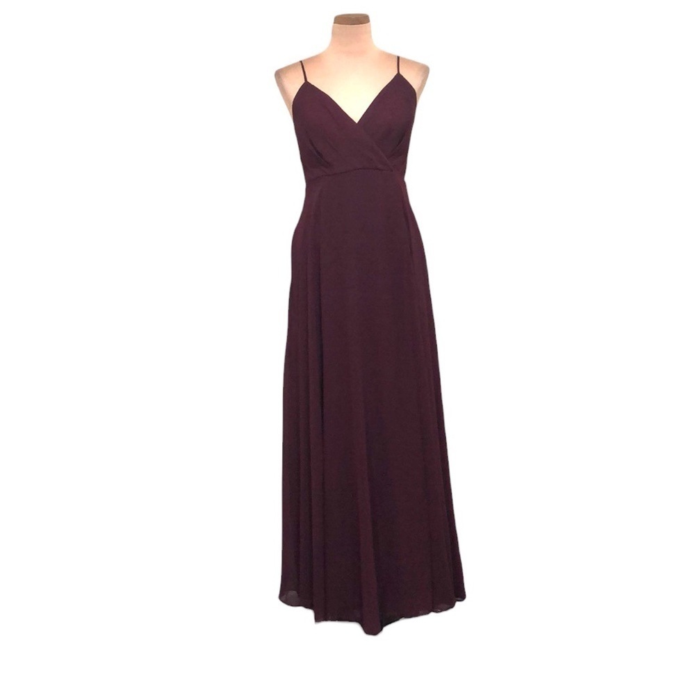 Birdy Grey Maxi Dress Size Small Burgundy Red Gown